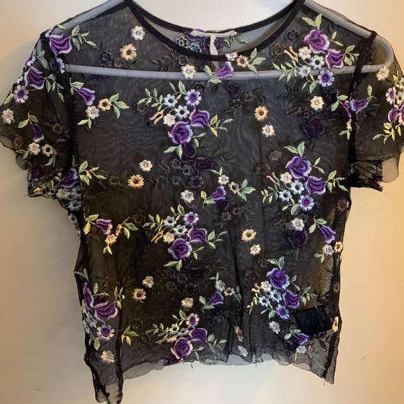 urban outfitters sheer floral top